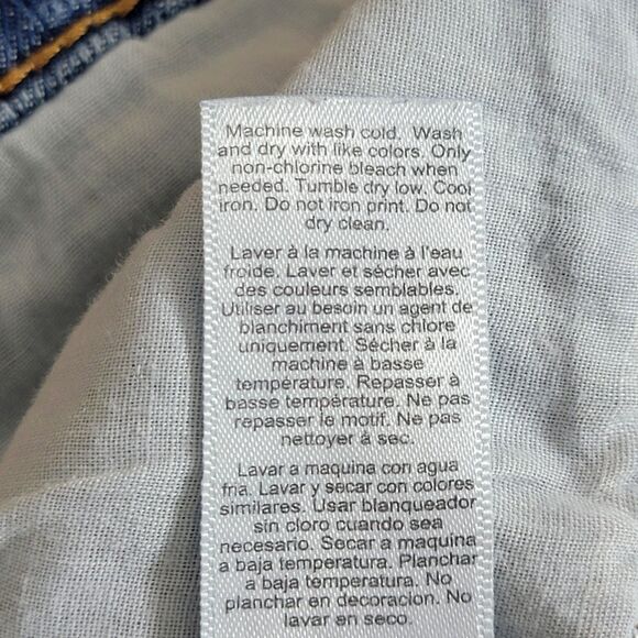 GAP Jeans Womens 8 Blue Boyfriend Fit Medium Wash Cuffed Cropped 32x26 - Picture 13 of 14